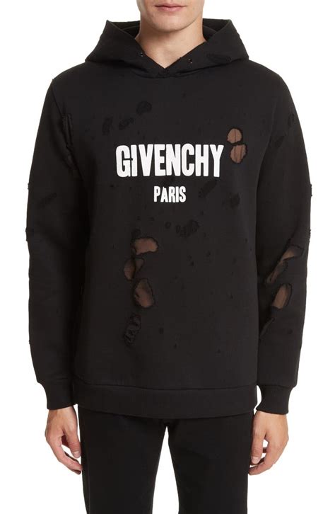 givenchy hoodie distressed|givenchy distressed graphic print hoodie.